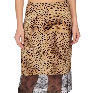 Natori Infinity Leopard Print Lace Half Slip Size Medium